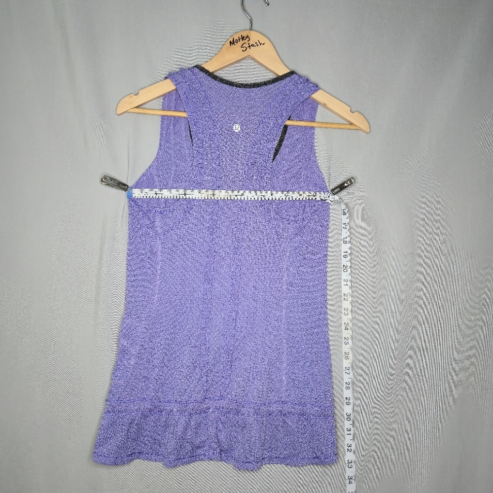 Lululemon Ruffle Purple Tank Top Size 4 - Picture 4 of 6